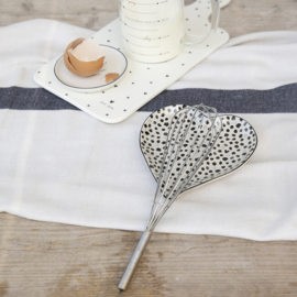 Spoon Holder Heart Plate | Confetti | 13x13 cm | Titane/Zwart | Bastion Collections