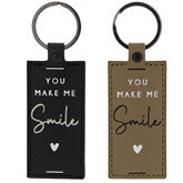 Sleutelhanger | You make me Smile | Zwart | Bastion Collections