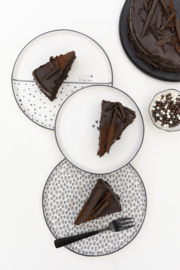 Ontbijt- Dessert Bord | Love at first Bite | Ø:19 cm | Wit/Zwart | Bastion Collections