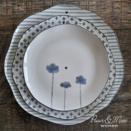 Dinner Plate Stripes ♥ | Iris Blue | 27 cm | Bastion Collections