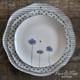 Breakfast Plate Print ♥ | Ø:23 cm | Iris Blue | Bastion Collections