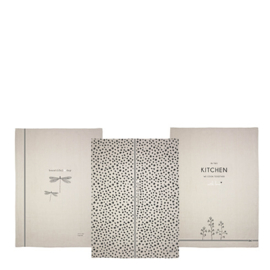 Theedoek | Kitchen & Flowers | Naturel/Zwart | Bastion Collections