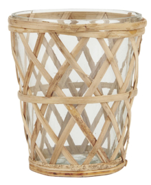 Candle Holder Bamboo Braid | 10,5 x Ø: 9 cm | IB Laursen