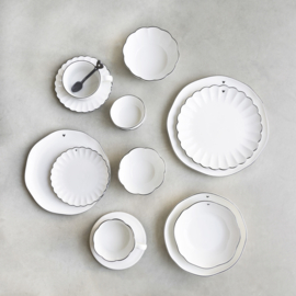 Breakfast Plate  Ruffle | Wit "Little ♥" Zwart | 23 cm | Bastion Collections