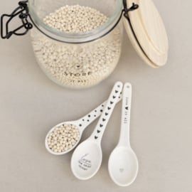 Food Spoon | Love it All | 13 cm | Wit/Zwart | Bastion Collections