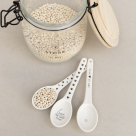 Food Spoon | Dots | 13 cm | Wit/Zwart | Bastion Collections