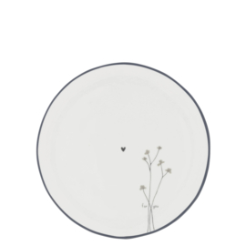 Dessert Plate Poppies - for you | Ø:19 cm | Titane/Zwart | Bastion Collections