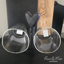 Drinkglas M Hearts all Over | Natural Shape | 300 ml | Bastion Collections