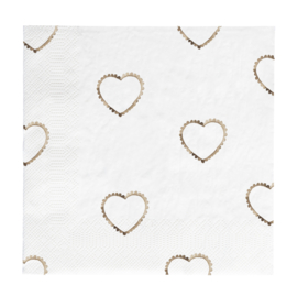 Servetten Hearts All-Over | Large | 20 pcs 16,5 x 16,5 cm | Bastion Collections
