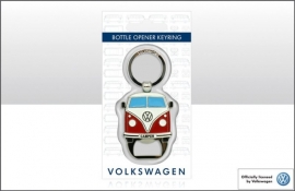 VW Campervan Sleutelhanger & Flesopener Rood