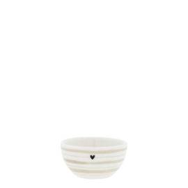 Bowl Mini | Watercolour Stripes | Ø:6 x 3 cm | Titane | Bastion Collections