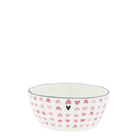 Saus Bowl Hearts al Over | Ø:9,5 cm | Rose | Bastion Collections