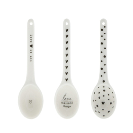 Food Spoon | Love it All | 13 cm | Wit/Zwart | Bastion Collections