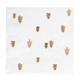 Servetten Xmas Trees  Brown | Large 20 pcs 16,5 x 16,5 cm | Bastion Collections