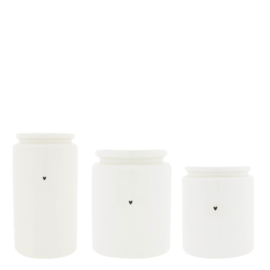 Jar Set with Black Heart | 3 stuks | Bastion Collections