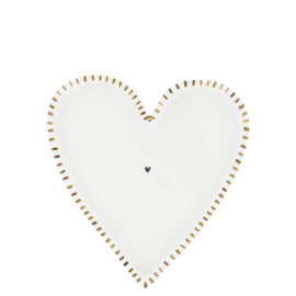Tray Heart Little Brown Stripes | 18,5x17,5 cm | Bastion Collections