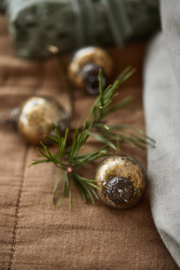 Kerstballen Mini Metal Chips | White/Brass | Zakje 8 stuks | IB Laursen