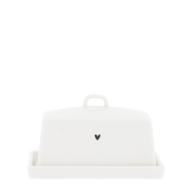 Botervloot Small | Heart | Wit/Zwart | Bastion Collections