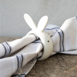 Servetring Bunny Ears | Wit/Zwart | Bastion Collections