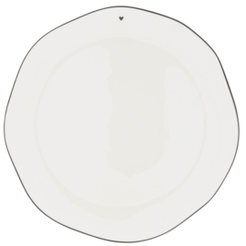 Dinner Plate | Little Heart ♥ | Wit/Zwart | 27 cm | Bastion Collections