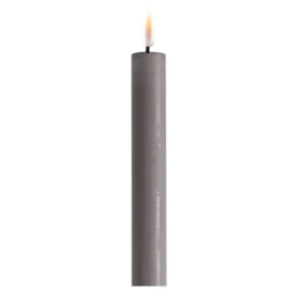 LED Dinner Candle set 2 stuks | Grey | Ø:2,2 x 15 cm | Deluxe Homeart