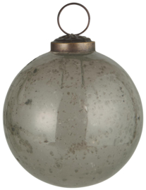 Kerstbal Glas Metal Chips | Grey | Medium | IB Laursen