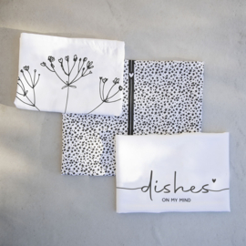 Theedoek | Dishes | Wit/Zwart | Bastion Collections