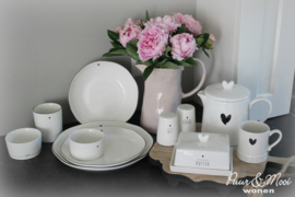 Soup Plate | Little Heart ♥ | Wit/Zwart | Ø:21 cm | Bastion Collections