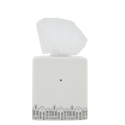 Tissue Box | Dutch Houses | Wit/Zwart | Bastion Collections
