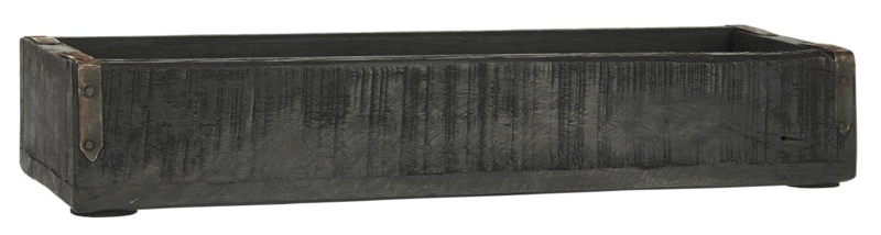 Box w/Metal Brackets UNIQUE | Zwart | 35x6x11,5 cm IB Laursen