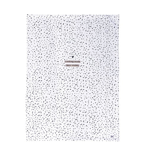 Theedoek | Dots | Wit/Zwart | Bastion Collections