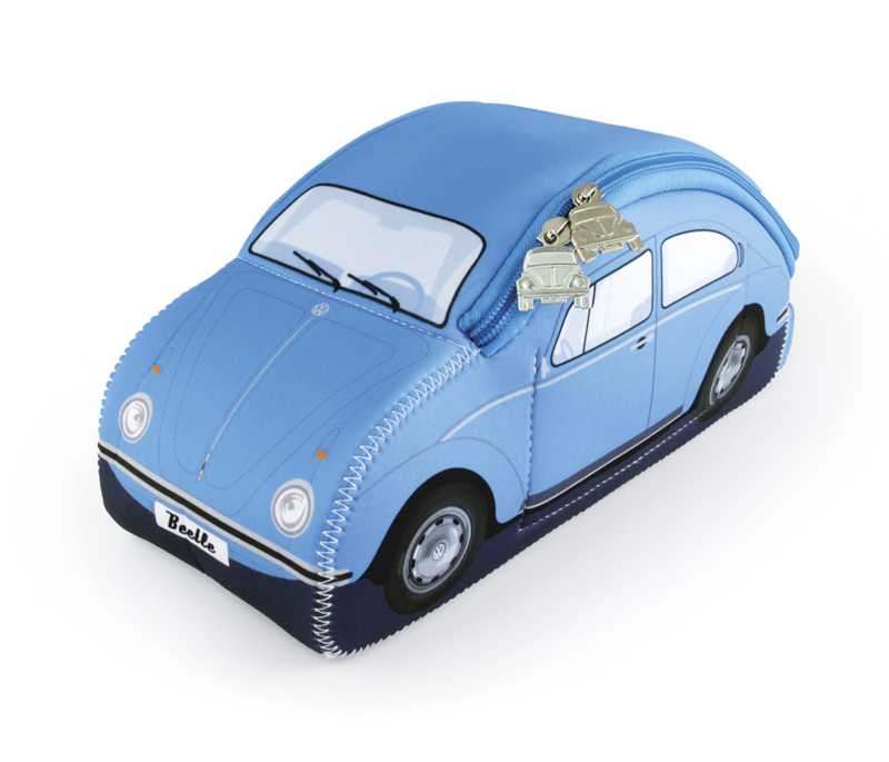 VW Beetle 3D | Neoprene Koel- Toilettas | Large | Light Blue