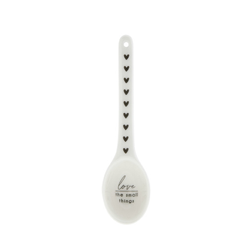 Food Spoon | Hearts | 13 cm | Wit/Zwart | Bastion Collections