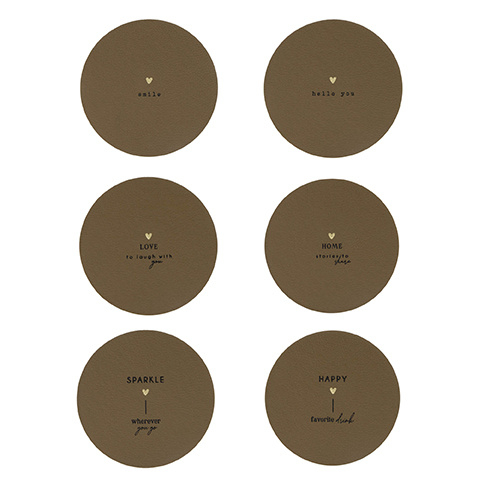 Onderzetters Titane | Set 6 stuks | Ø:10,5 cm | Bastion Collections
