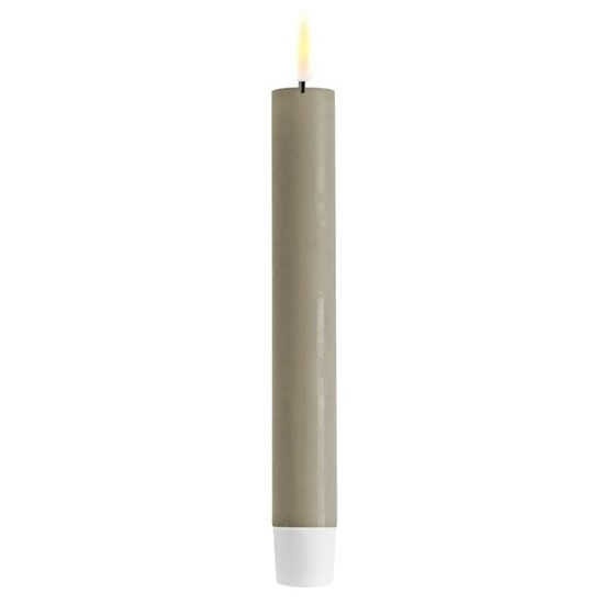 LED Dinner Candle set 2 stuks | Sand | Ø:2,2 x 15 cm | Deluxe Homeart
