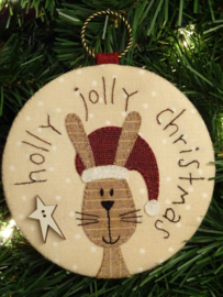 Kerstbal 'Holly Jolly Christmas' materialenpakketje + patroon