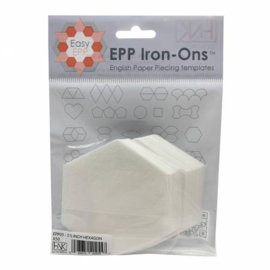 1 1/2 inch hexagon opstrijkbaar en uitwasbaar