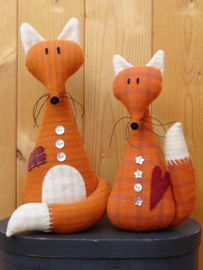 Patroon + materialenpakketje 'Happy Foxes' grote en kleine vos