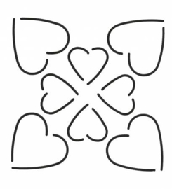 Quilt Stencil Heart Design 4,5 inch