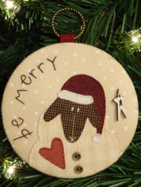 Kerstbal 'Be Merry' materialenpakketje + patroon