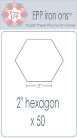 2 inch hexagon opstrijkbaar en uitwasbaar