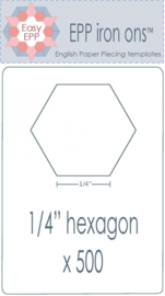 1/4 inch hexagon opstrijkbaar en uitwasbaar