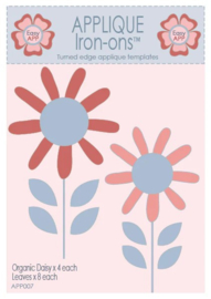 Hugs 'n Kisses Applique Iron-ons Organic Daisy large and small