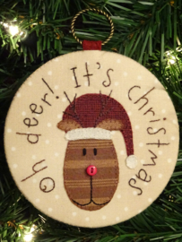 Kerstbal 'Oh deer! It's Christmas' materialenpakketje + patroon