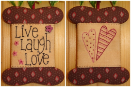 Patroon + materialenpakketje wikkelkaartje 'Live Love Laugh'