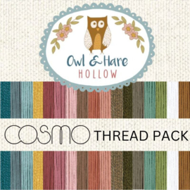 'Owl and Hare Hollow' Cosmo pakket met 18 kleuren borduurzijde