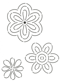 Quilt Stencil Flowers 13, 12 en 7,6 cm