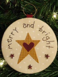 Kerstbal 'Merry and Bright' materialenpakketje + patroon