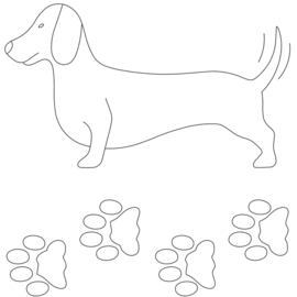 Quilt Stencil Doxie 18 x 10 cm