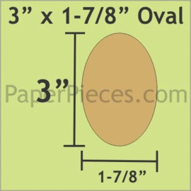 Ovaal 3 x 1 7/8" Paper Pieces